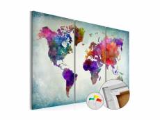 Tableau en liège - world in colors [cork map]-60x40 A1-Pinnwand267