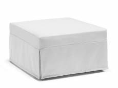 Talamo italia pouf flash bed, 100% made in italy, pouf convertible en lit pliant simple, pouf en tissu de salon, cm 80x80h45, couleur blanc 8052773793