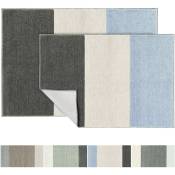 Tapis de bain Horizont Polyester Gris foncé / gris argenté / bleu gris 70 x 100 cm - Gris Foncé