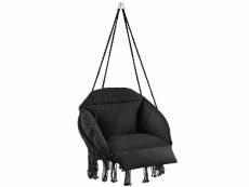 Tectake fauteuil suspendu samira - noir 404877