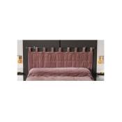 Tête de lit matelassée à brides rose poudré - 70x160cm - Rose