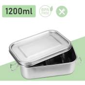 TolleTour 800-1400ml Boîte à lunch sans plastique Boîte à lunch sans BPA Boîte à lunch en acier inoxydable - 1200ml