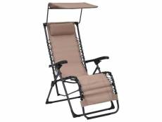 Vidaxl chaises pliables de terrasse 2 pcs textilène taupe