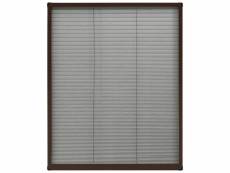 Vidaxl moustiquaire plissée pour fenêtre aluminium marron 80x100 cm 148654