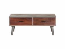Vidaxl table basse gris 100x60x40 cm bois massif de