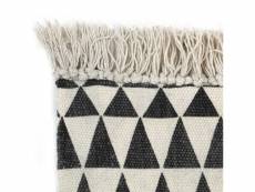 Vidaxl tapis kilim coton 160 x 230 cm avec motif noir|blanc 246550