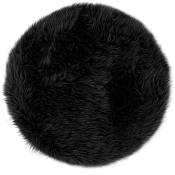 Ameliahome - tapis rond dokka couleur noir motif moderne
