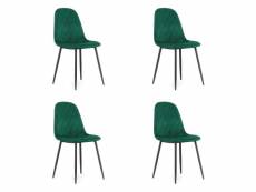 Astin - lot de 4 chaises style moderne salon - 87.5x50.5x44.5 cm - chaise de salle à manger - vert