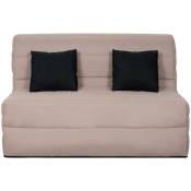 Banquette BZ ORLANDO 140x190, matelas Dunlopillo, taupe - pearl taupe