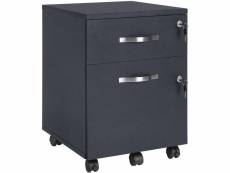 Bloc à tiroirs nancy's noir - casier en acier sur roulettes - armoire de bureau - conteneur à roulettes