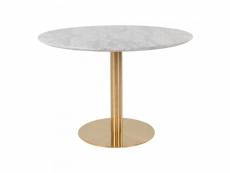 Bolzano - table à manger ronde effet marbre ø110cm - couleur - blanc 2201142