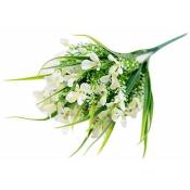 Bouquet de fleurs artificielles blanches pour la decoration de / decoration de mariage - 1 bouquet de fleurs par paquet