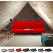 Canapé Convertible 2 places Clic Clac en tissu design moderne Gemma Couleur: Rouge