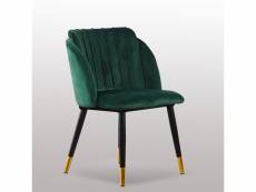 Chaise de salle à manger en velours vert émeraude, milano - style vintage & design - salon, chambre