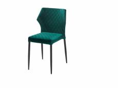 Chaise elégante louis revêtement en cuir synthétique ignifuge - matériel chr pro - vert - piètement acier/assise cuir synthétique - ignifuge x
