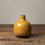 Chehoma - Vase céramique moutarde 13x11cm - Jaune moutarde