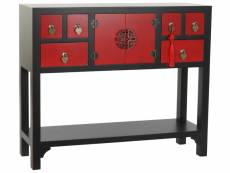 Console table console en bois de sapin et mdf coloris noir/rouge - longueur 95 x profondeur 25 x hauteur 78.5 cm