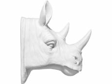 Décoration murale - tête de rhinocéros blanc - uka blanc
