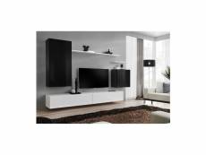 Ensemble meuble tv mural - switch ii - 270 cm x 160 cm x 40 cm - noir et blanc