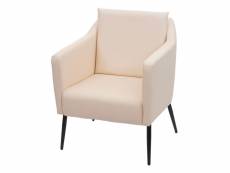 Fauteuil de salon hwc-h93a, fauteuil cocktail fauteuil relax fauteuil ~ similicuir crème-beige
