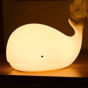 Gotrays - Veilleuse bébé baleine, lampe enfant, lampe baleine 7 couleurs changeantes, veilleuse rechargeable, lampe baleine