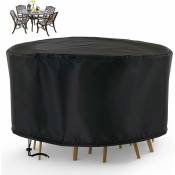 Groofoo - Housse Table de Jardin Ronde, 163 x 84cm Housse de Table Ronde pour Meubles de Terrasse Matériau de Tissu Oxford Rond Imperméable à l'Eau