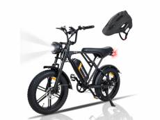 Hitway vélo électrique pliable 20" noir - batterie 18ah - écran lcd - pompe à vélo gratuite+hitway casque noir