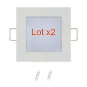 Horoz Electric - Lot de 2 dalles led extra plates carré blanc 6W (Eq. 48W) 6400K Dim 120x120mm - Blanc