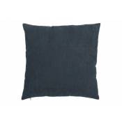 Jolipa - Coussin carré en velours gris bleu 45x45cm
