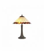 Lampe de table Tiffany Calais 2 Ampoules Ambre 40 Cm
