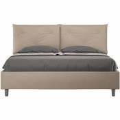 Lit queen size Appia 160x210 avec sommier taupe - Taupe