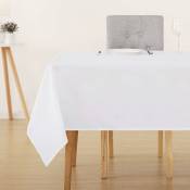 Lot de 1 Nappe de Table Rectangulaire Imperméable, 130x130 cm, Blanc - Blanc - Deconovo