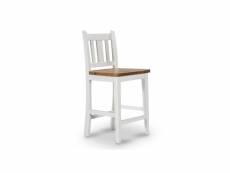 Lot de 2 chaises haute bois blanc 45x45x95cm - décoration