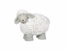 Mouton poly blanc/gris l