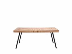 Pamenang - table à manger en métal et teck recyclé 180x90cm - couleur - bois DR/106/2019