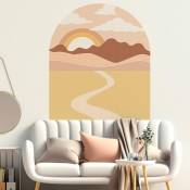 Papier peint intissé pré-encollé fresques géants - soleil levant californien avec désert et nuages sous arche - 150x120cm