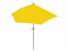 Parasol semi-circulaire parla, demi-parasol balcon, uv 50+ polyester/alu 3kg ~ 300cm jaune sans support
