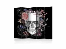 Paravent 5 volets - skull and flowers ii [room dividers]