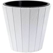 Prosperplast - Pot de Fleurs 12L woode 299x299x281 mm, Blanc - Blanc