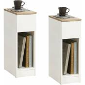 Set Of 2 Bedside Table Nightstand Side Table End Table Sofa Table With Drawer,FBT111-WNx2 - Sobuy