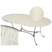 Sous-nappe protège table ovale Basic - Largeur 165 cm, Longueur 125 cm - Beige