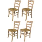 T M C S - Tommychairs - Set 4 chaises savoie pour cuisine, bar et salle à manger, robuste structure en bois de hêtre poli, non traité, 100% naturel