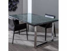 Table à manger design bois verre et inox 160cm volga