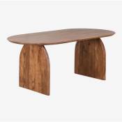 Table à manger ovale en bois d'acacia (200x100 cm)
