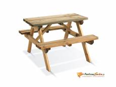 Table de pique-nique en bois pour enfants wapiti B_0811589