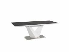 Table extensible rectangulaire blanc et granit 140