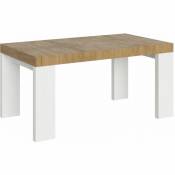 Table Roxell Mix Extensible dessus Chêne Nature structure Frêne Blanc 90x160 Allongée 264