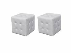 Tabourets cube blanc