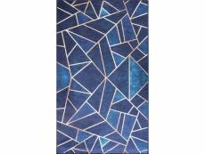 "tapis grafic bleu doré dimensions - 120x180" TPS_BLEUDO_120