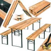 Tectake - Table de jardin pliante avec bancs Ensemble